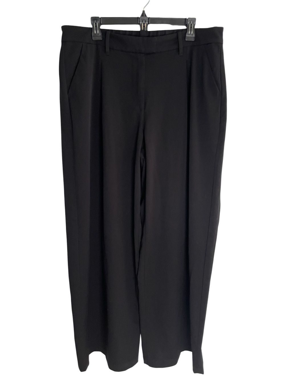 American Eagle Outfitters Black Curvy Wide Leg Dress Trousers Stretch Size 16L